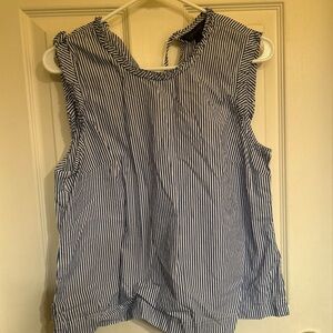 J. Crew Navy and White Striped Blouse